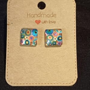 Colourful square studs