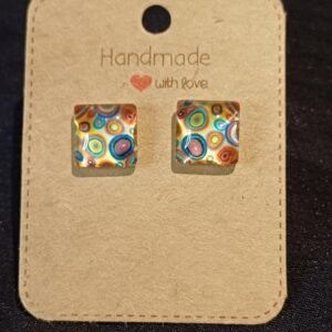 Colourful square studs