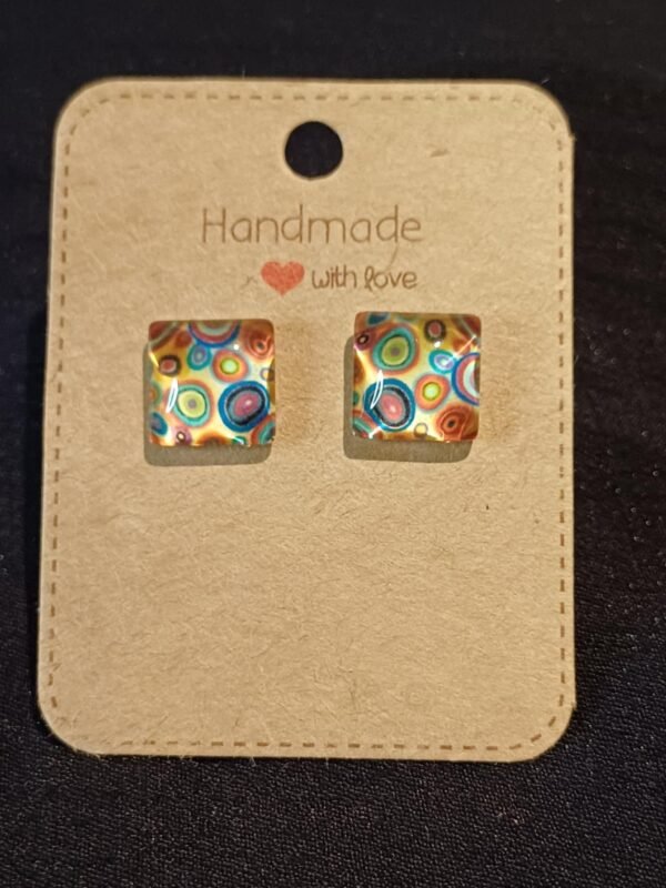 Colourful square studs