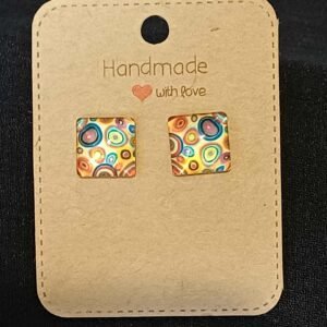 Colourful square studs