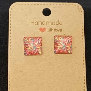 Colourful square studs