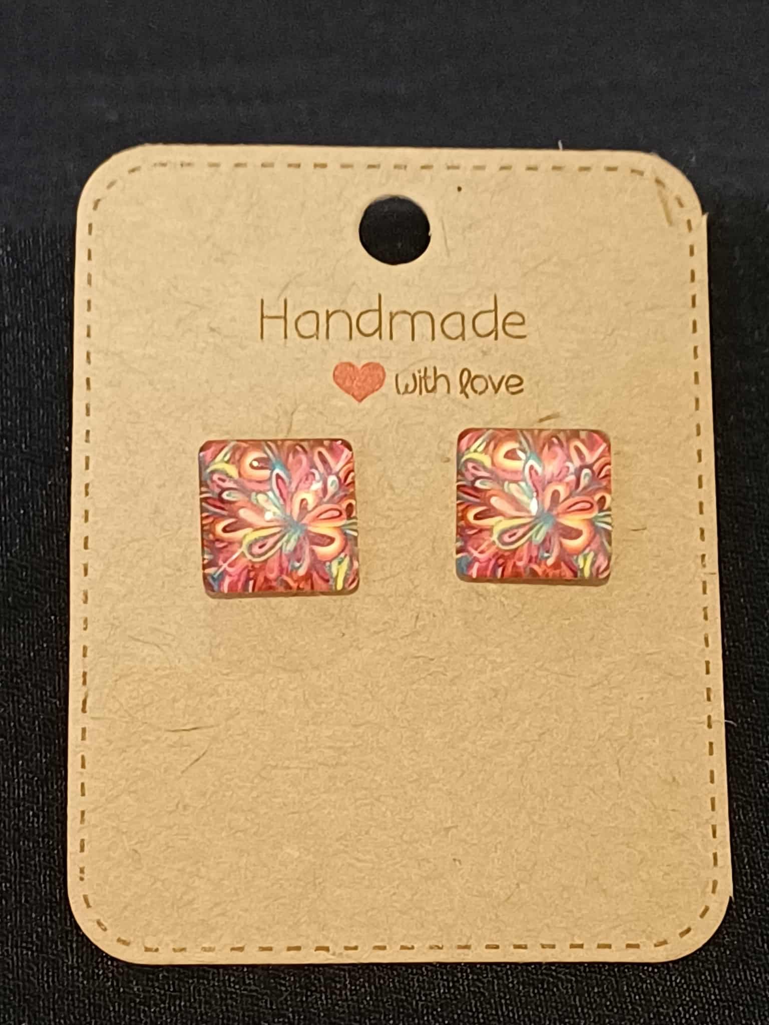 Colourful square studs