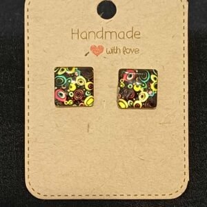 Colourful square studs