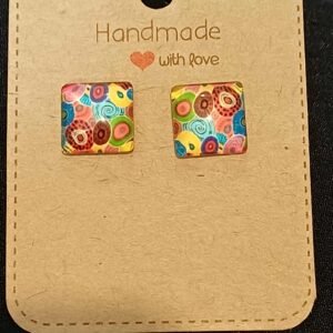 Colourful square studs