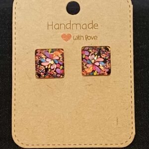 Colourful square studs
