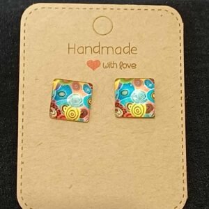 Colourful square studs