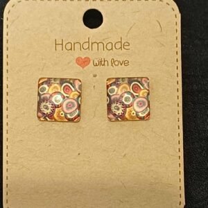 Colourful square studs