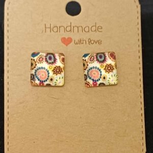 Colourful square studs