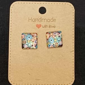 Colourful square studs